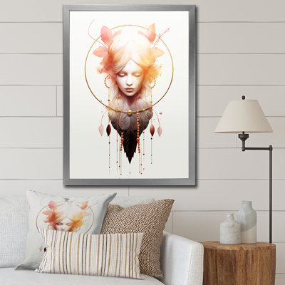 Élégante reine Art nouveau au pastel rose rétro I sur toile