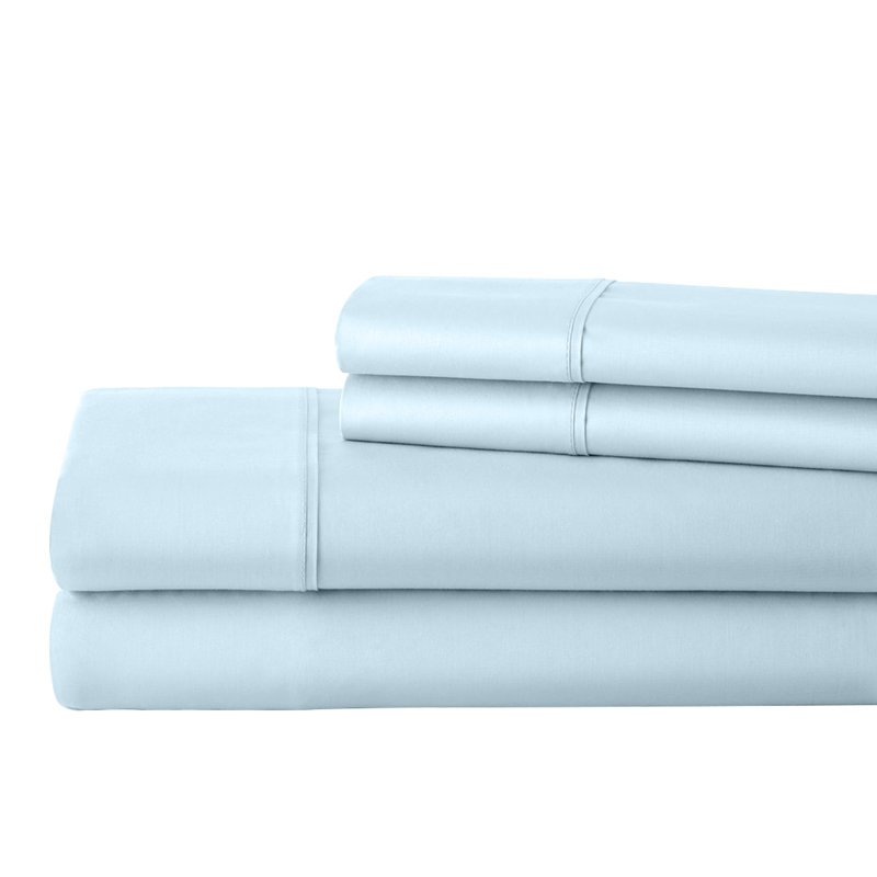 Ensemble de draps 100% coton égyptien 400 fils Threadmill, Ensemble de draps pour lit simple avec 1 taie d'or, Gris foncé