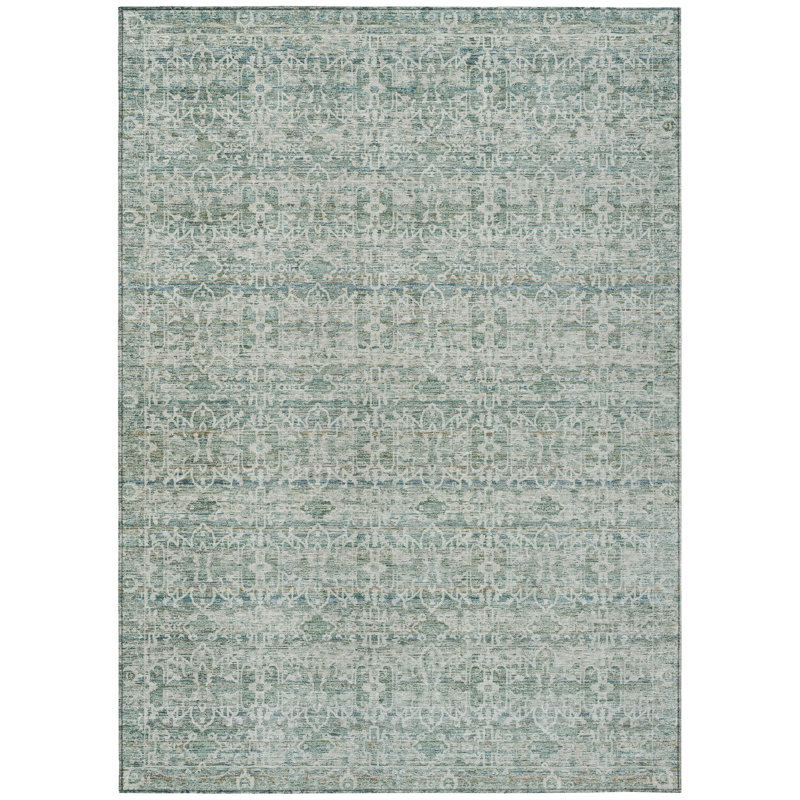 Machine Washable Indoor/Outdoor Oden ACN2152 Striped Rug, Rectangle 8' x 10'