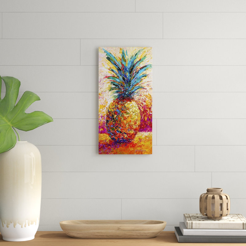 « ananas expression », reproduction d’art sur toile tendue, H 30 po x l 15 po x P 1,5 po