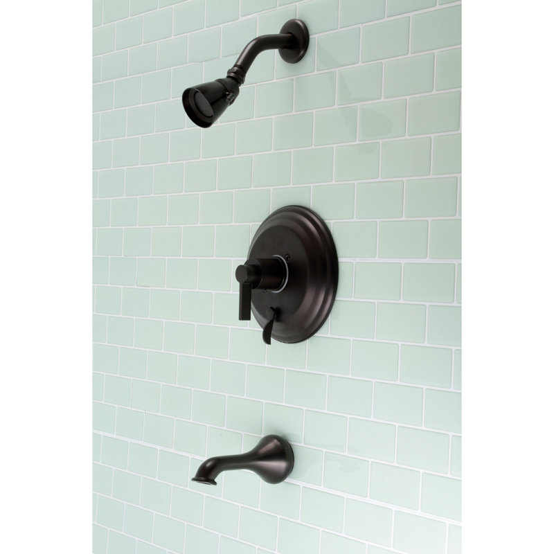 Kingston Brass NuvoFusion Single-Handle Pressure Balanced Tub and Shower Faucet, Oil Rubbed Bronze