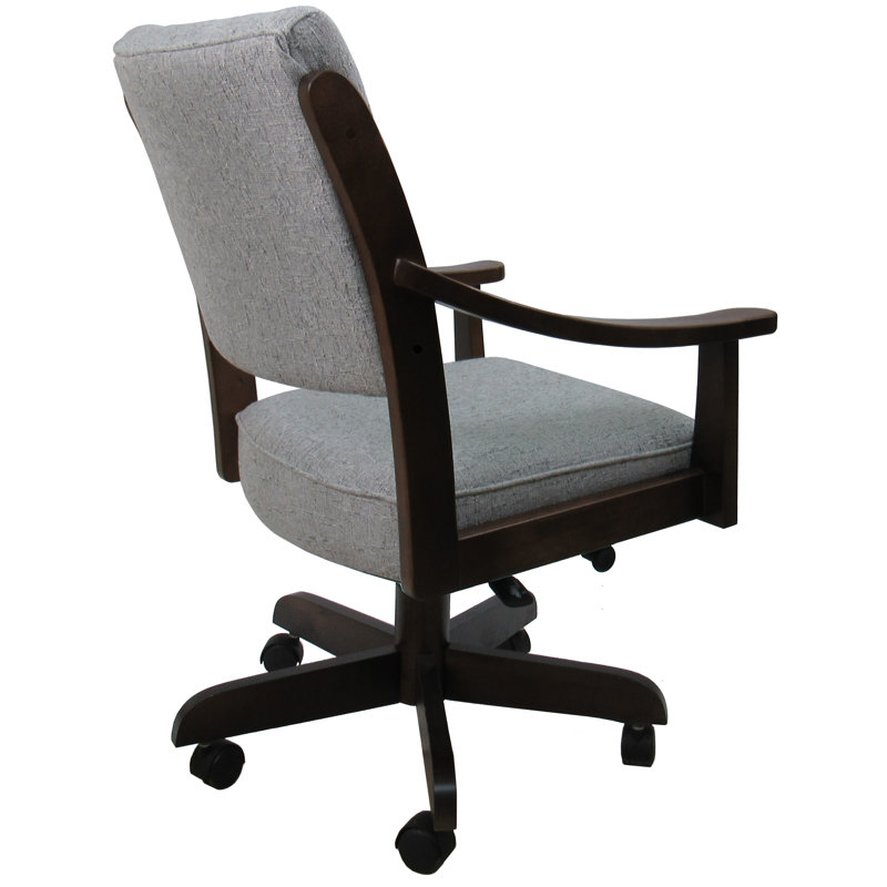 Casa Solid Wood Dining Caster Chair, Hemsath Slate, Brown Honey