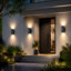 Paquet de 4 lampes murales d'extérieur DEL Dusk to Dawn avec aluminium, applique murale étanche IP65, lanterne murale moderne pour patio, porte, garage-953220431-953220465