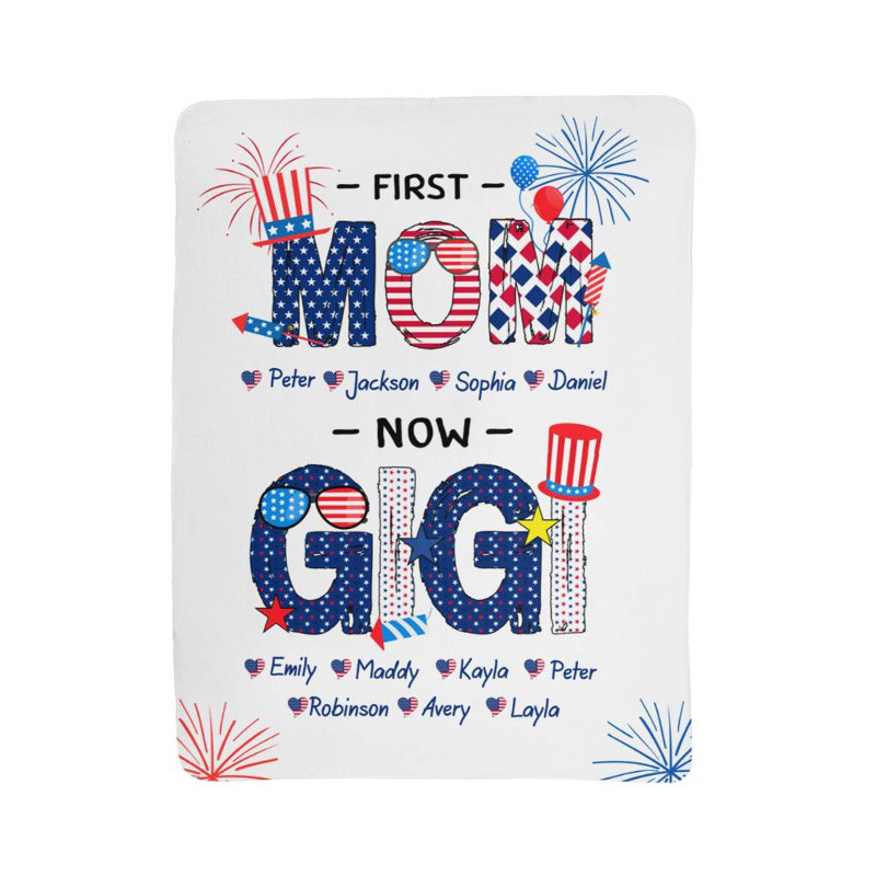 Couverture personnalisée en sherpa First Mom Now, 30 po x 40 po