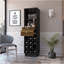 Armoire de bar 1 tablette 12 tiroirs Wengé et noyer
