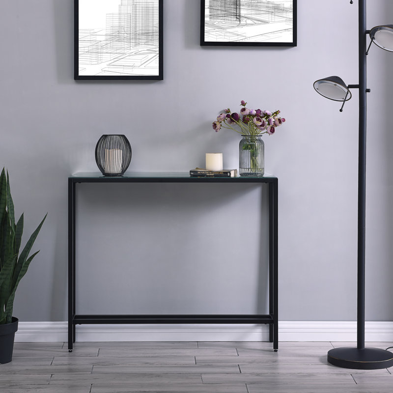 Petite console étroite avec plateau en miroir - élégante et polyvalente pour les petits espaces, pour la présentation et le rangement