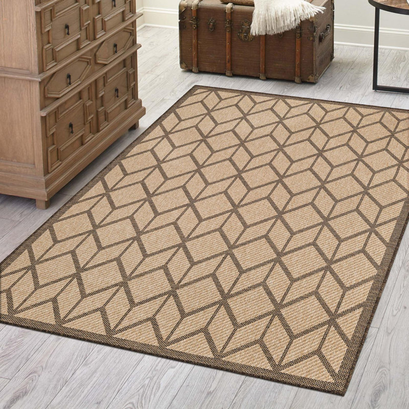 Geometric Indoor Rug, Rectangle 4'1" x 6'1"