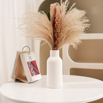 Small Bohemian White Ceramic Flower Vases