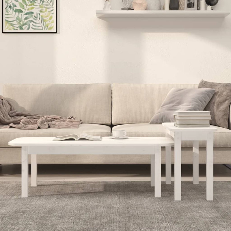 Wrenshall Solid Wood Four Leg Coffee Table, White