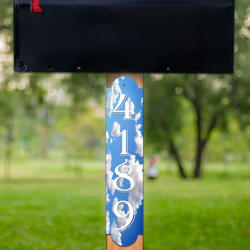 Plaque d'adresse murale sur 1 ligne, Blanc, Oui