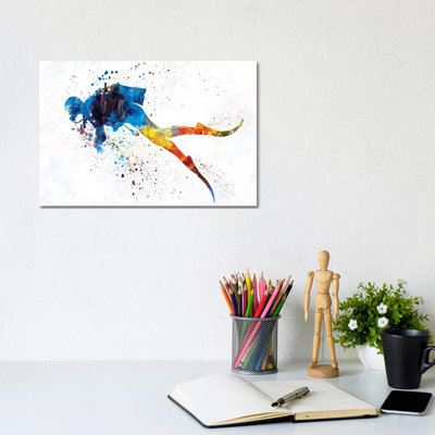 " Scuba Diver In Watercolor I " by Paul Rommer Painting Print