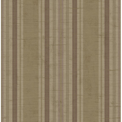 Papier peint rayé en lin brun clair et menthe Seabrook Designs