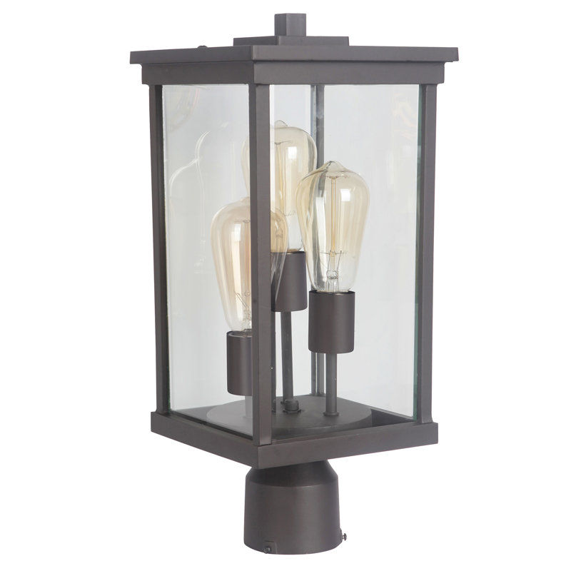 Tête de lanterne 1 lumière H 18 po en bronze huilé Riviera III