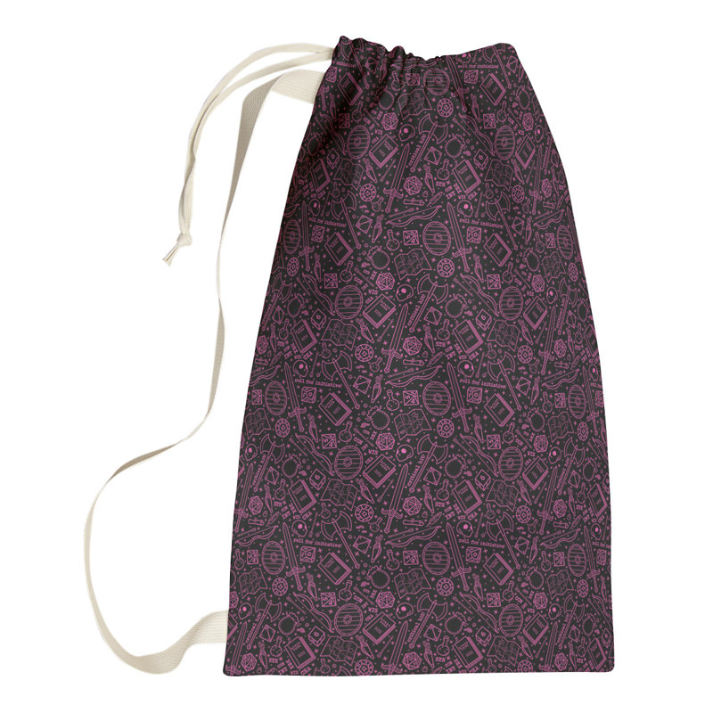 Leffel Laundry Hamper with Handles, Small ( 64" H x 20" W x 1.5" D), Black/Pink