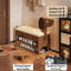 Banc de rangement à chaussures en bois avec coussin rembourré, meuble de rangement à chaussures d'entrée