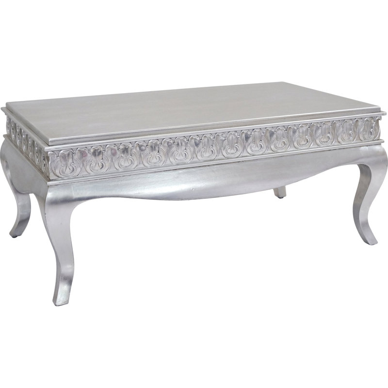 Loire Four Leg Coffee Table, 120 x 70cm, Silver Leaf