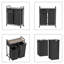 Double Laundry Hamper with Top Shelf and Storage Drawer, 2 Removable Laundry Sorter Bags-87891138