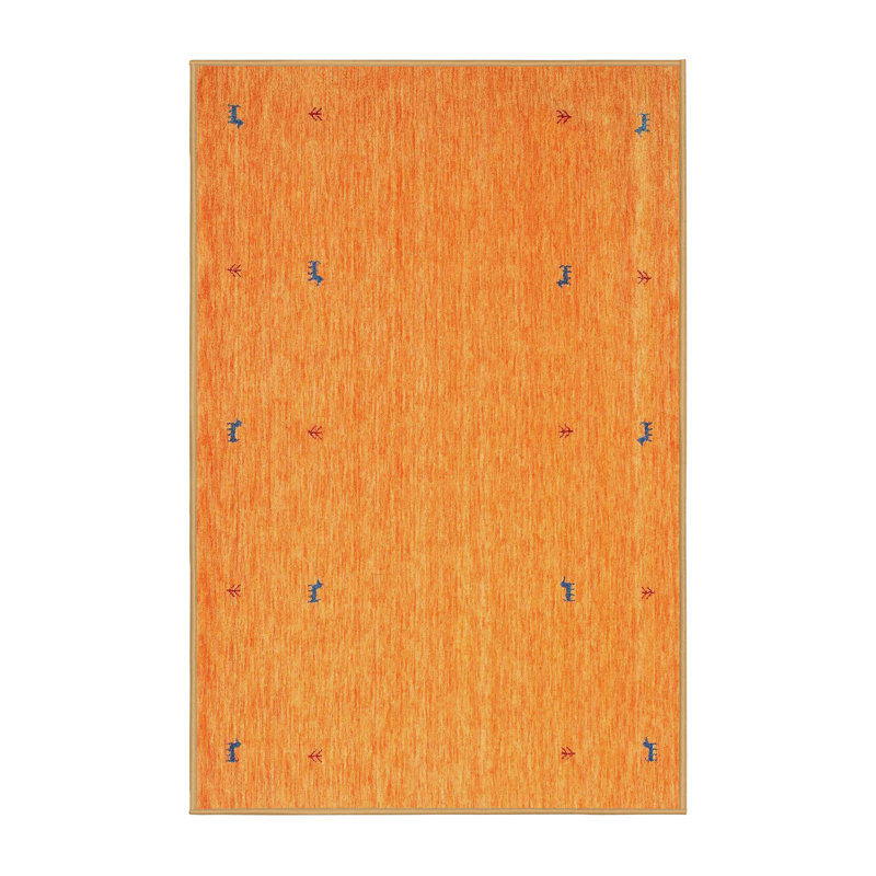 Tapis jaune moutarde contemporaine Magaret, Rectangle 4 pi x 6 pi