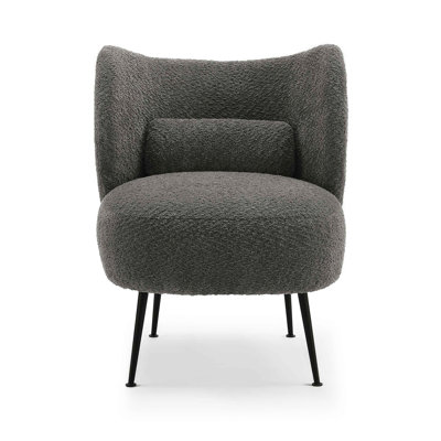 Emiline 24" W Upholstered Barrel Chair with Lumbar Pillow
