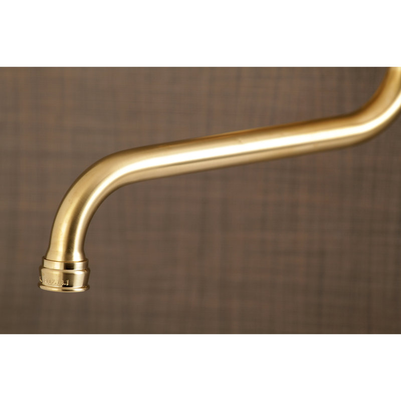 Essex 9" Traditional Brushed Brass Wall Mount Bathroom Faucet