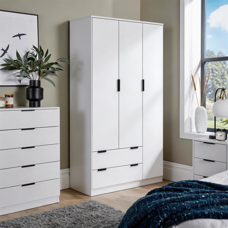 Phoenix 3 Door 2 Drawer Wardrobe with Hanging Rail