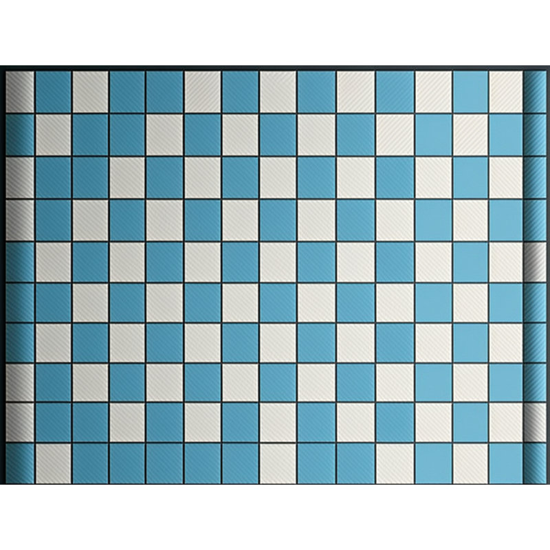 Polyester Comforter, Twin Extra Long Comforter, Blue/Gray Checkered