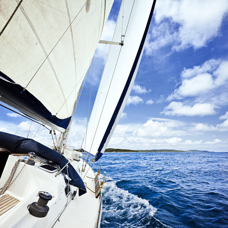 Sailing With Sailboat - Wrapped Canvas Print, 122cm H x 122cm W x 3.8cm D