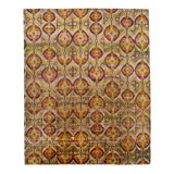 Orange Alchemy & Gold Transitional Wool Silk Blend Rug - 12'11" x 15'11"