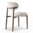 Mid-Century Modern Upholstered Dining Chairs with Wood-Grain Metal Legs-492494370