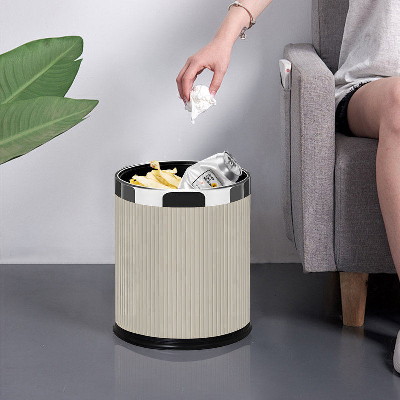 Poubelle ouverte 2,19 gallons, Brun clair / argent
