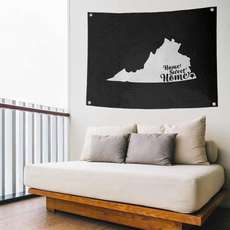 Tapisserie murale virginie de plage virginie home, H 59 po x l 80 po, Noir