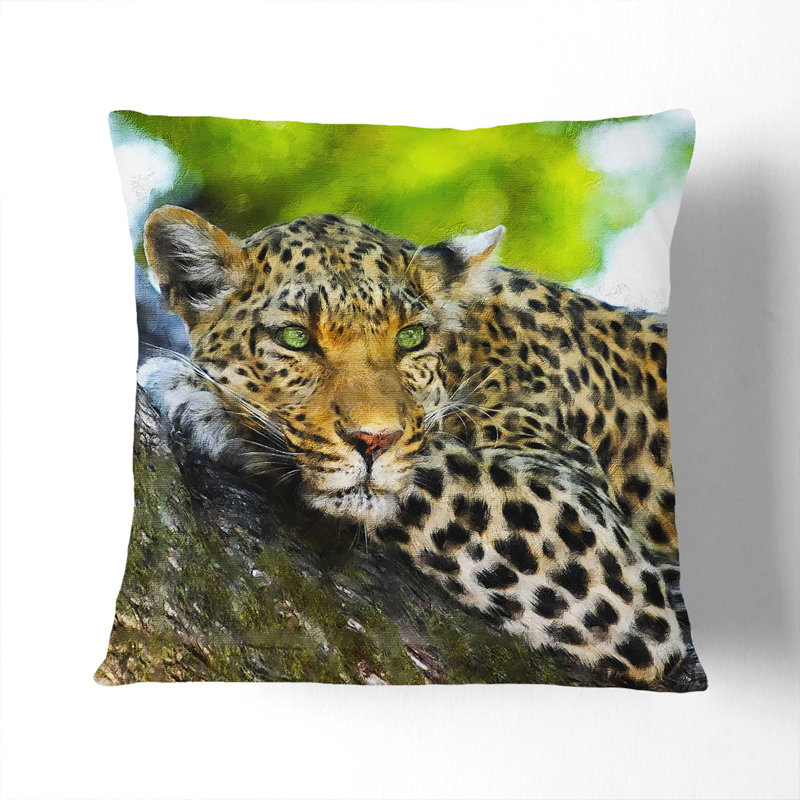 Leopard Vol.2 Square Throw Cushion, White, 55cm H x 55cm W x 20cm D