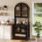 75" Tall Arched Kitchen Pantry Cabinet-1423843304