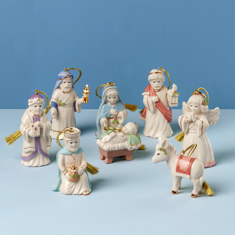 Ensemble d'ornement 8 pièces pour la crèche de Noël First Blessings
