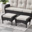 Repose-pieds d'extérieur en osier avec coussin Gaetanino-317904220-288057569