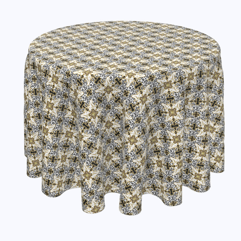 Ischia Geometric Round Tablecloth, 102" x 102"