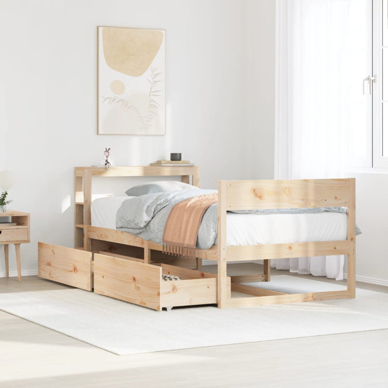 Solid Wood Bed, European Single (90 x 200cm)