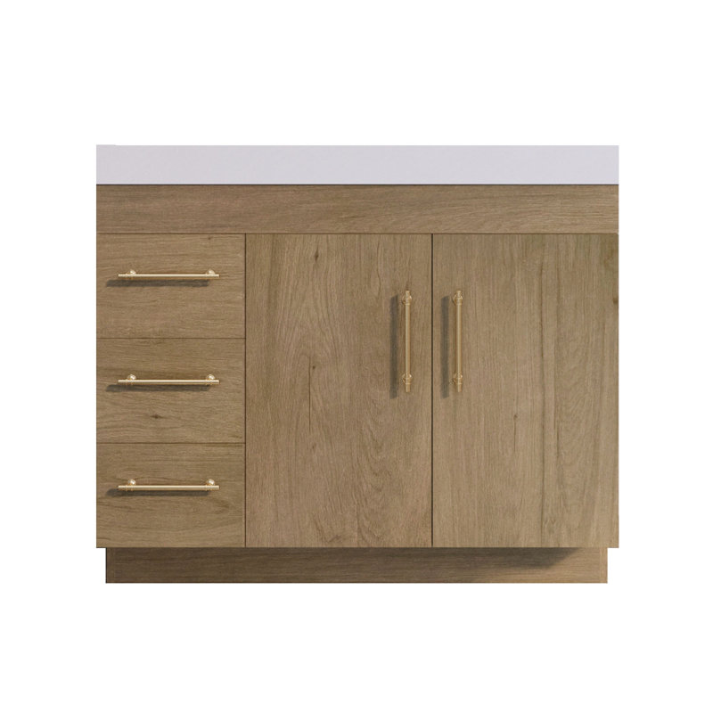 Ensemble de meuble-lavabo simple 42 po Lishani Spring, Chêne blanc