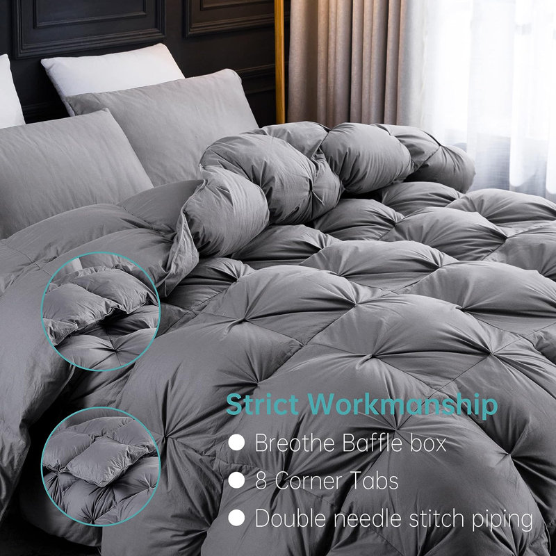  Housse et couette 100% coton, Housse de couette pour lit simple, Gris