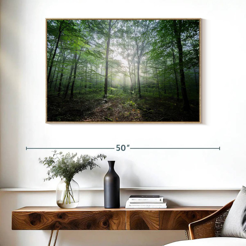 Lighting Forest II, Cadre flottant en bois naturel, 40 po x 27 po