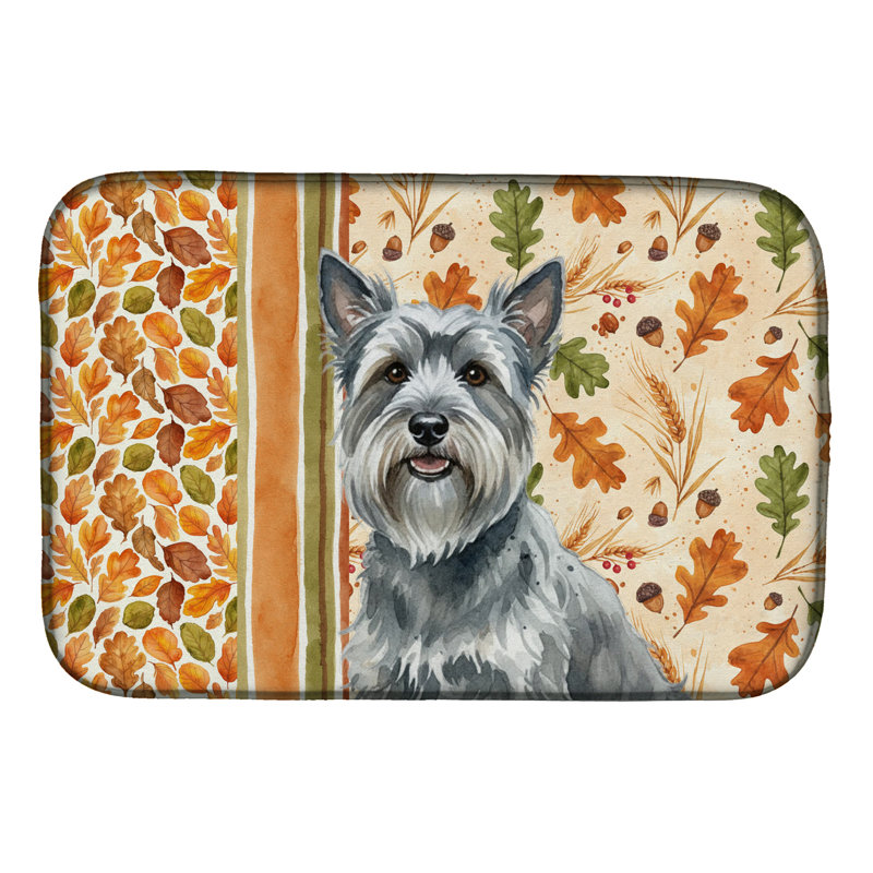 Tapis de séchage d'automne gris Skye Terrier Heirloom