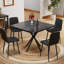 Ensemble de table de salle à manger carrée, table de salle à manger carrée moderne Mid-Century pour 4 personnes, plateau de table en faux marbre, pieds en fer, table basse pour la salle à manger de cuisine, bureau, espace