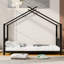 Lit plateforme en métal, noir avec design sécuritaire et durable pour les chambres d'enfants