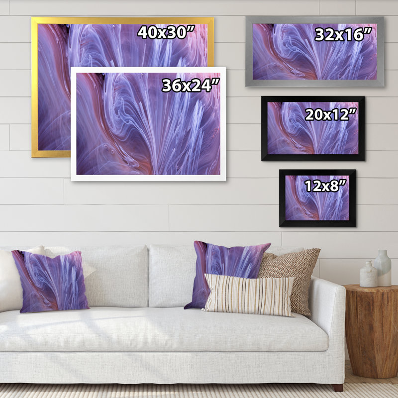 «Luxury Purple Swirl Flow Art», reproduction d'art sur toile encadrée, Toile avec cadre noir, H 8 po x l 12 po x P 1 po