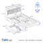Structure de lit avec tête de lit, lit plateforme tapissier avec 4 tiroirs, station de charge et lumières DEL-1097456959-1097456954