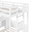 Lit superposé simple au-dessus de simple et simple avec bureau intégré et tablettes de rangement, lampe de lecture, 3 lits en 1, blanc-130145093