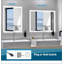 Miroir de salle de bain lumineux à DEL avec désembuage de 5 minutes, réflexion Full HD, 3 couleurs à intensité variable et fixation murale-898282891