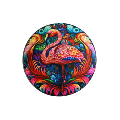 Flamingo in Leaves - Jigsaw Wooden Puzzle by Wizardi F07N9-27