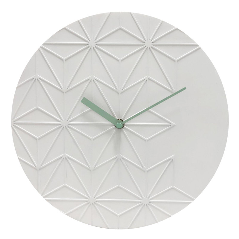 Acctim Wall Clock Quartz Geometric Resin Face Open Dial 30cm, White/Green