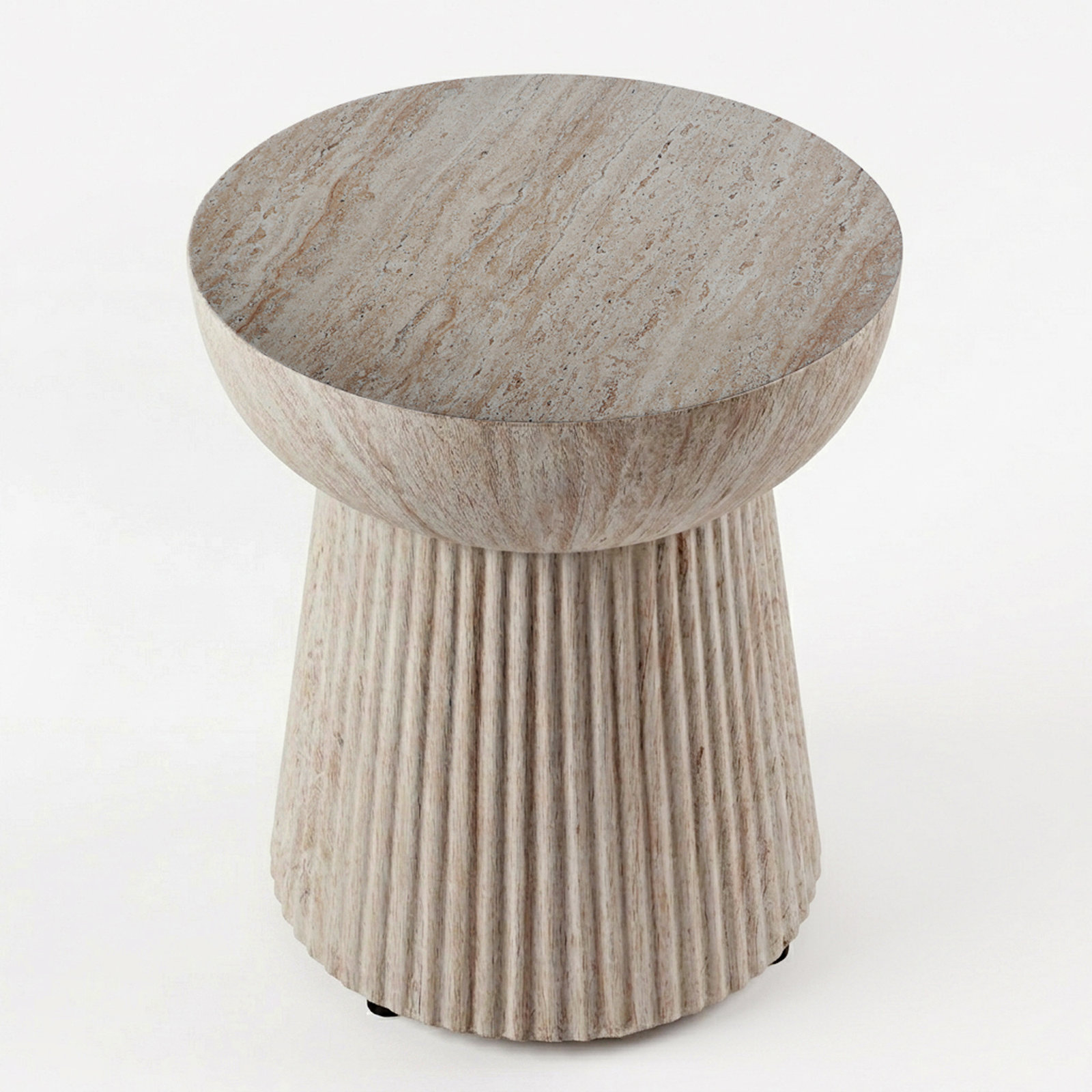 15" Patio Side Table, Travertine